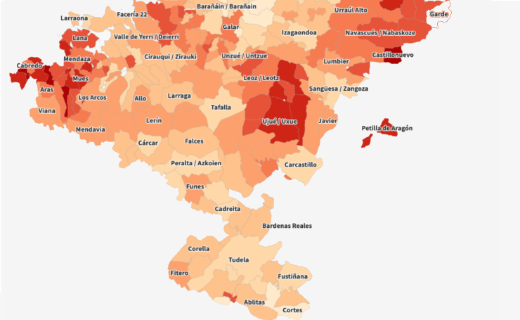 (ALT) Imagen agrandada del mapa de Navarra